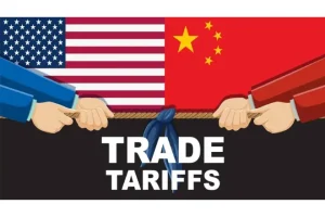 illustration of the tariff war between the US and China