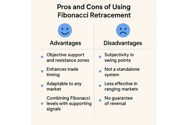 A visual breakdown of the pros and cons of using Fibonacci retracemen