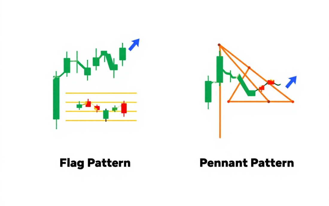 Flags and Pennants (Continuation Patterns)