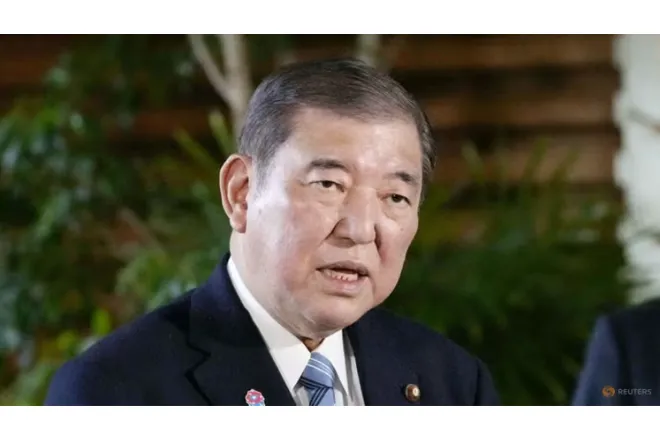 Japanese Prime Minister Shigeru Ishiba speaks to the media about US President Donald Trump's new tariffs in Tokyo, Japan, on Apr 3, 2025. (File photo: Reuters/Kyodo)