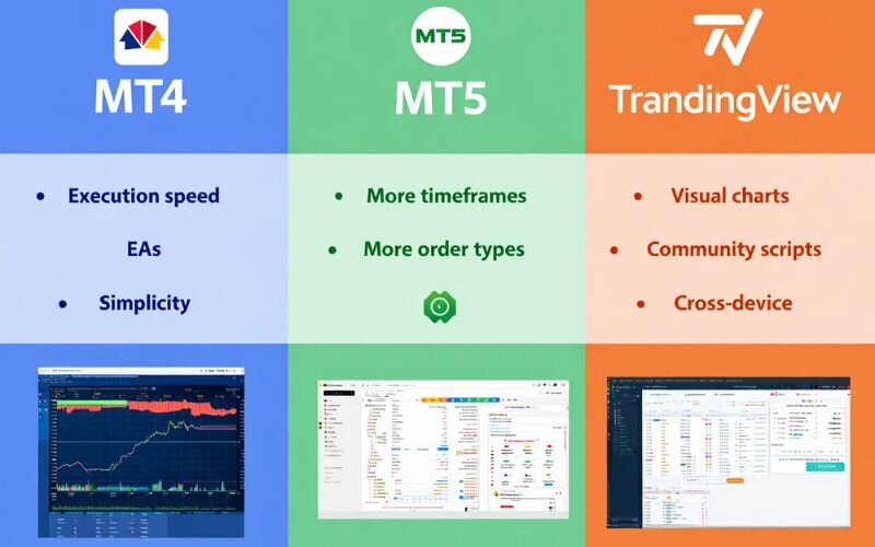 MT4 vs MT5 vs TradingView