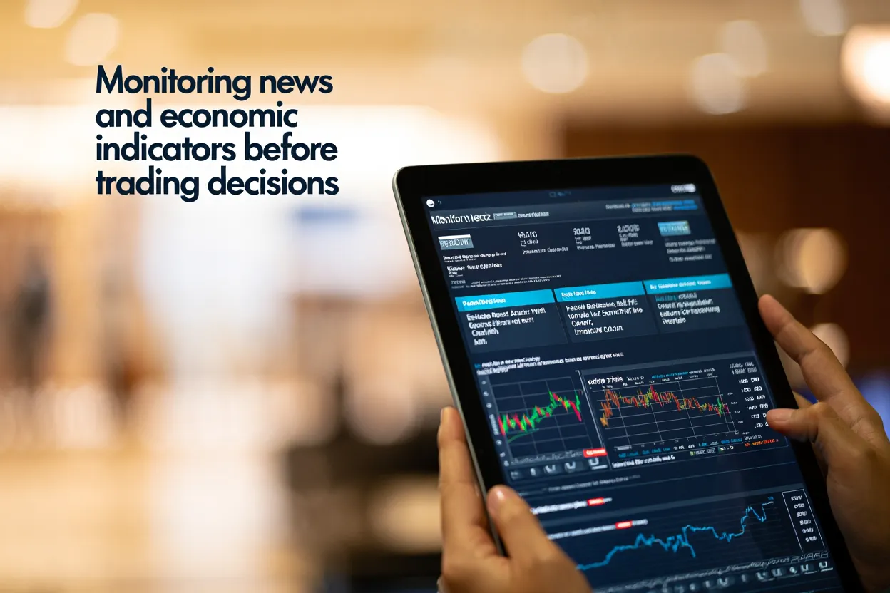 Monitoring news and economic indicators before trading decisions