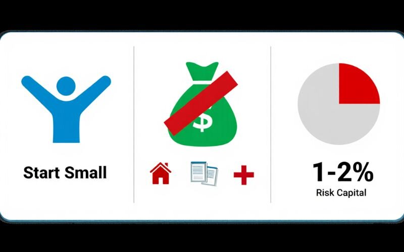 Never risk money you set aside for bills, rent, or emergencies at trading
