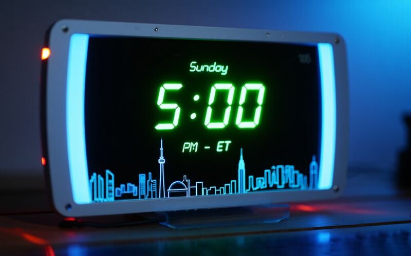 The Toronto and New York sessions begin at 5:00 PM Sunday, Eastern Time