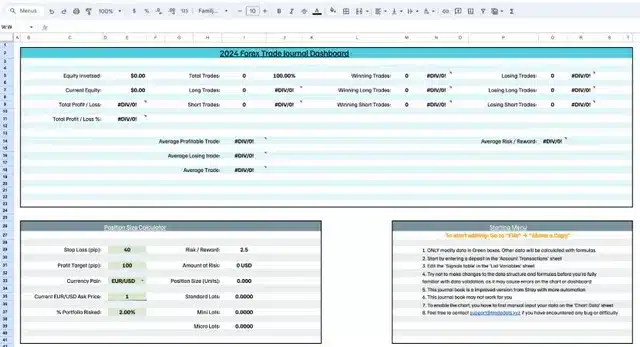 Forex Trade Journal Template