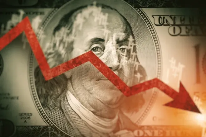 Illustration shows U.S. dollar banknotes