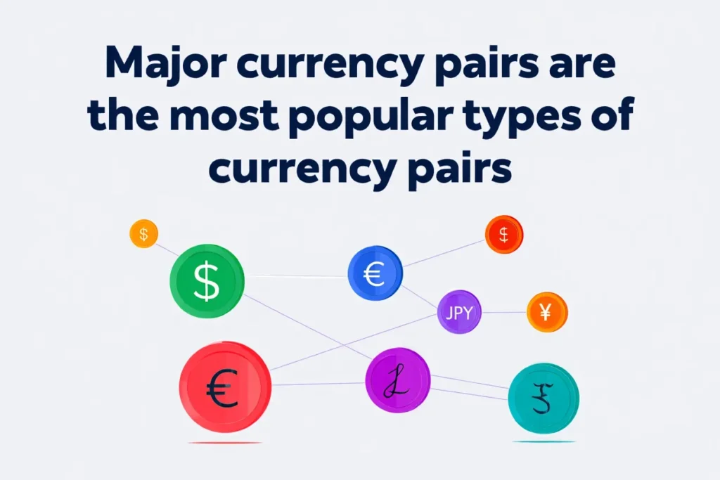 Major currency pairs are the most popular types of currency pairs